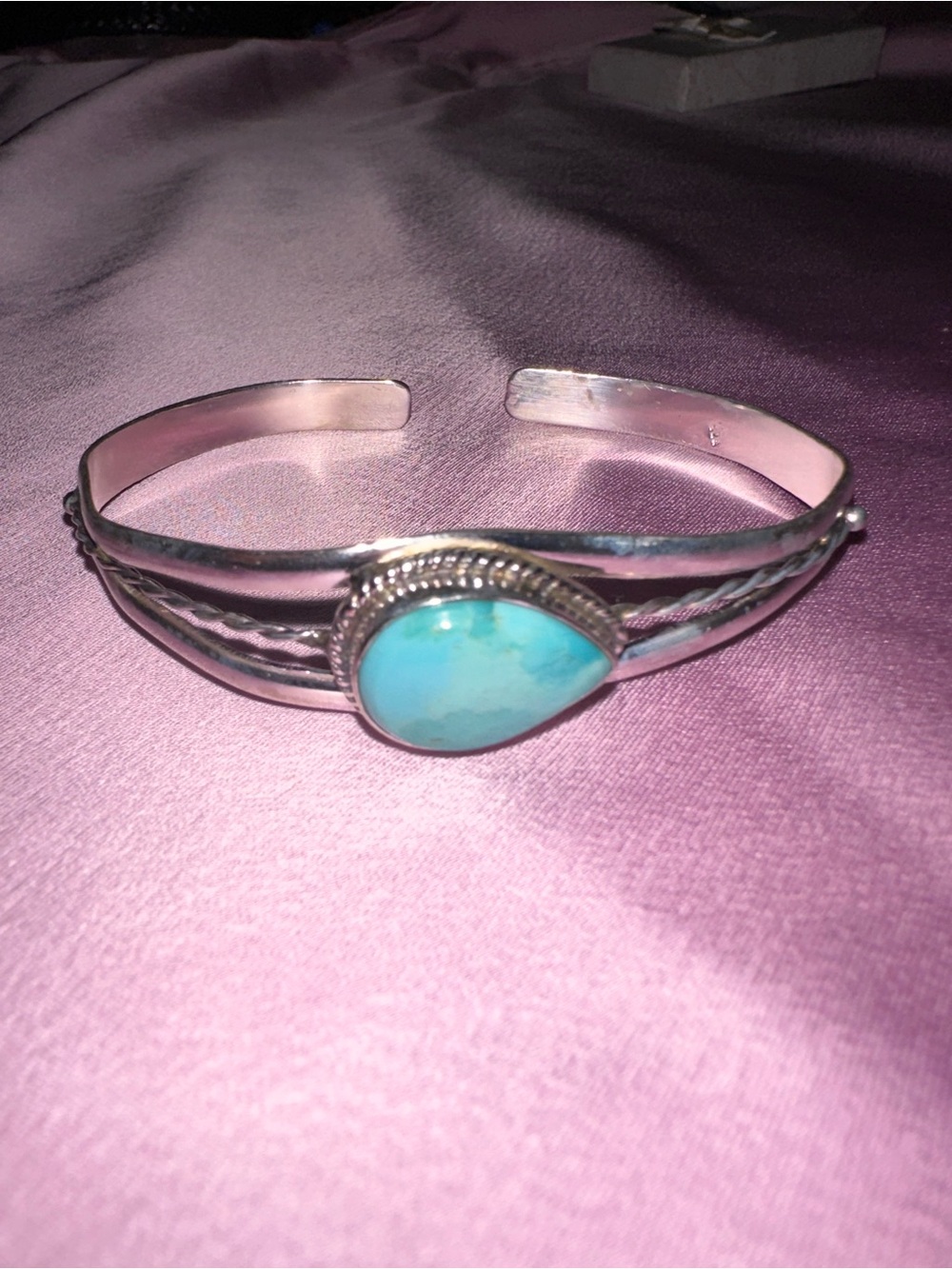 Sterling Silver Turquoise Teardrop Cuff Bracelet - Women's Jewelry